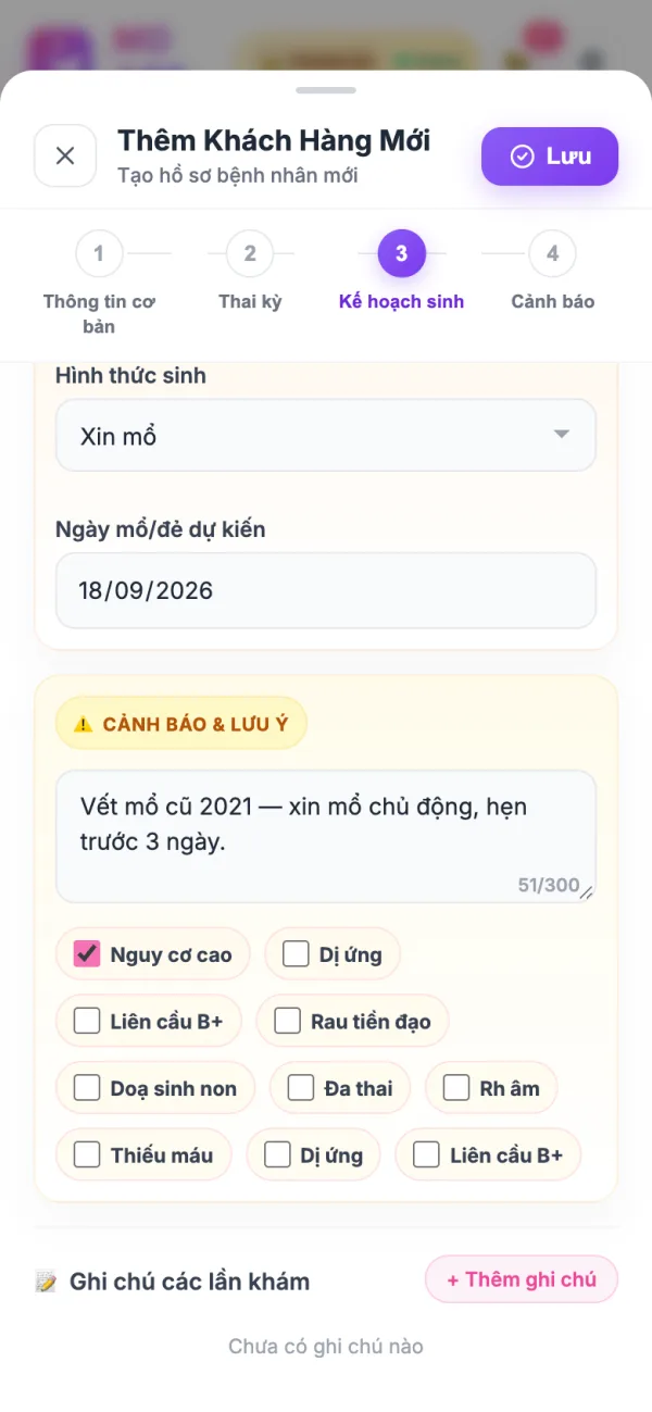 Mục cảnh báo và lưu ý