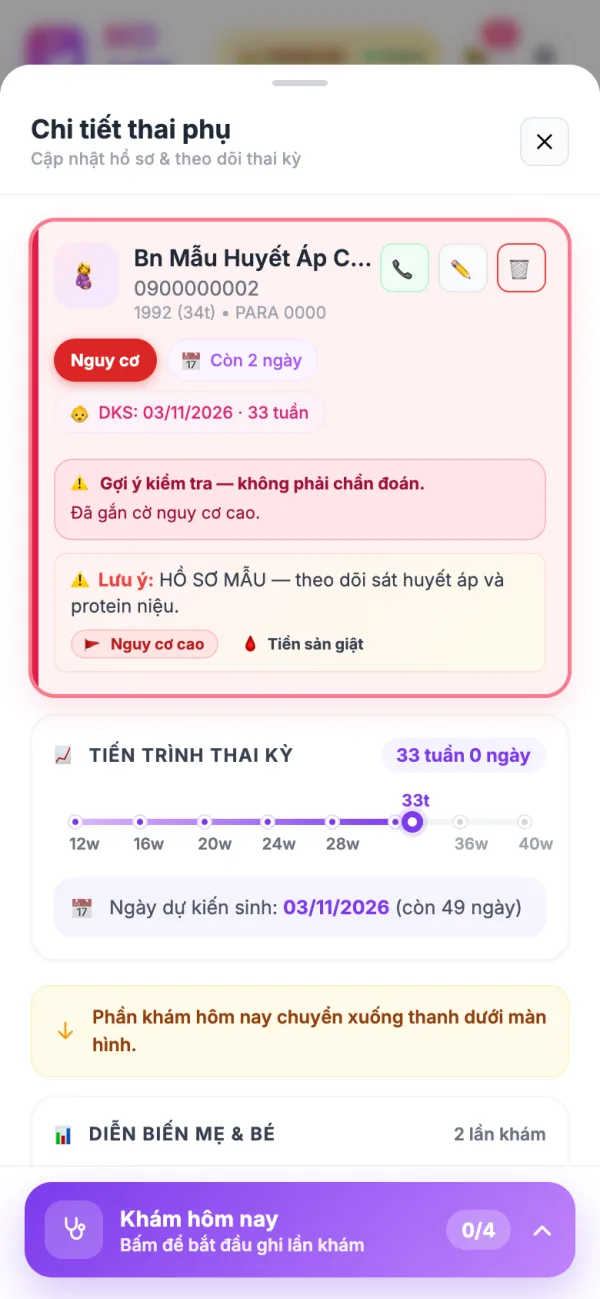 Chi tiết thai phụ