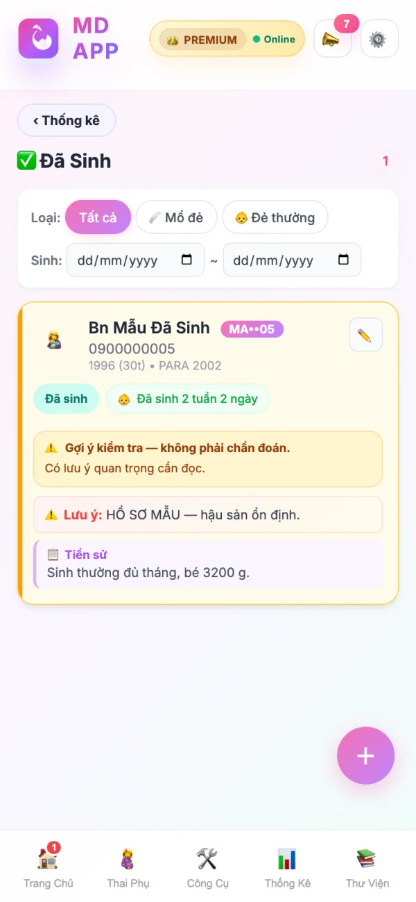 Tab đã sinh