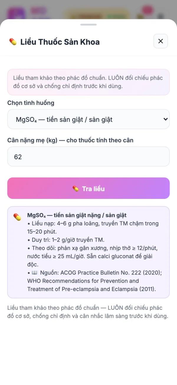 Liều thuốc sản khoa