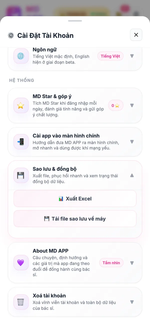 Sao lưu và đồng bộ